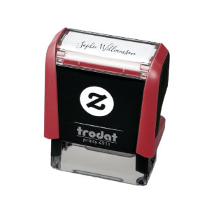Modern Script Typography Employee Signature Custom Self-inking Stamp