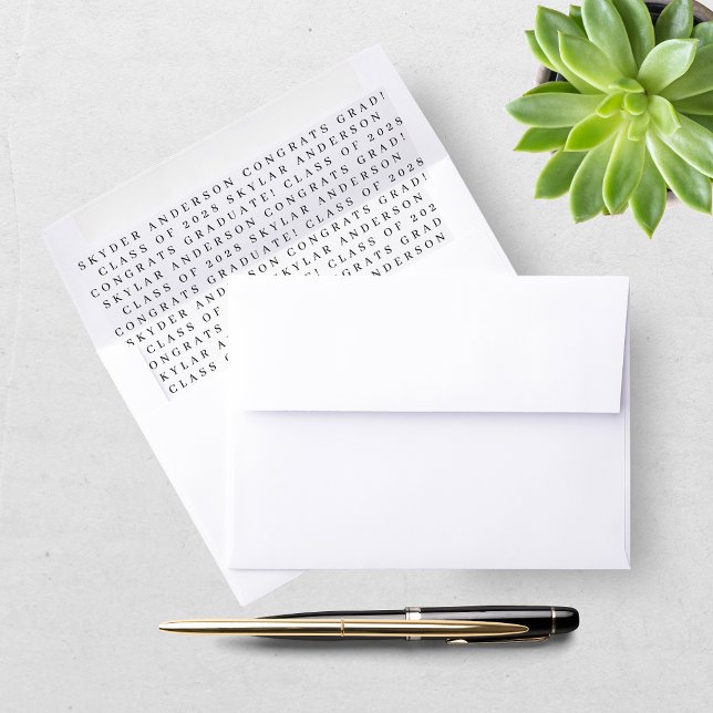 Modern Script Typography Graduation  Envelope Liner (Creator Uploaded)