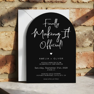 Modern Script Typography   Joyful Arch Wedding Invitation