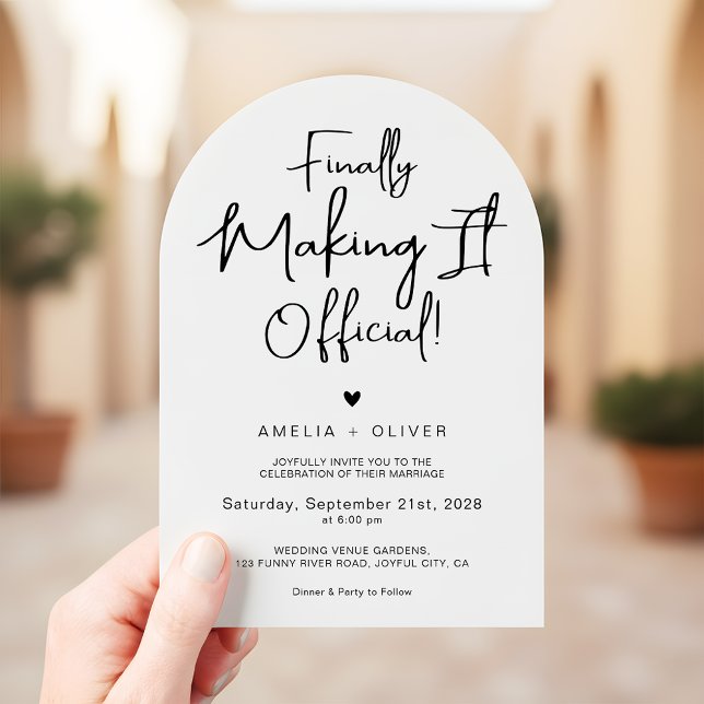 Modern Script Typography | Joyful Arch Wedding Invitation (Creator Uploaded)