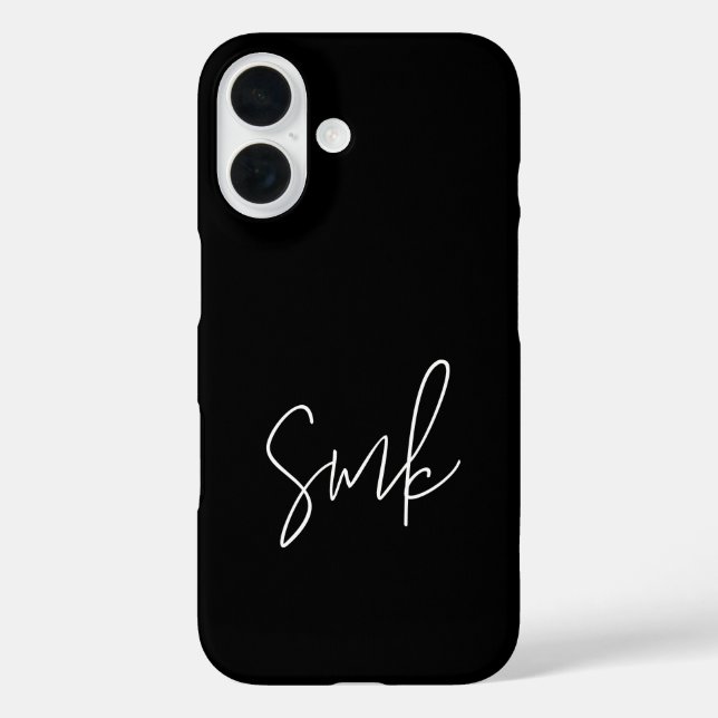 Modern Script Typography Monogram Case-Mate iPhone Case (Back)