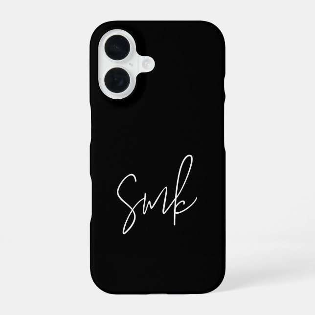 Modern Script Typography Monogram Iphone Case (Back)