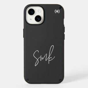 Modern Script Typography Monogram Speck iPhone 14 Case