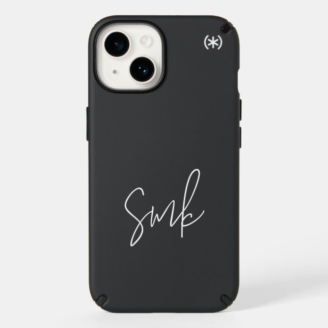 Modern Script Typography Monogram Speck iPhone Case (Front)