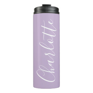 Modern Script Typography Name Simple Orchid Bloom Thermal Tumbler