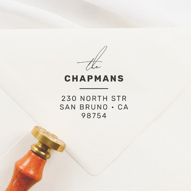 Modern Script & Typography Personalized Address Self-inking Stamp (Creator Uploaded)