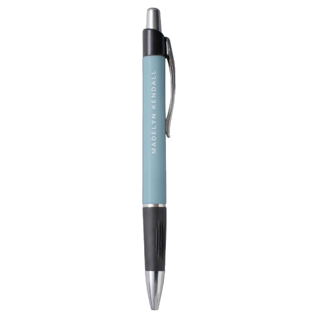 Modern Script Typography Personalized Soft Blue Pen (Bottom (Vertical))