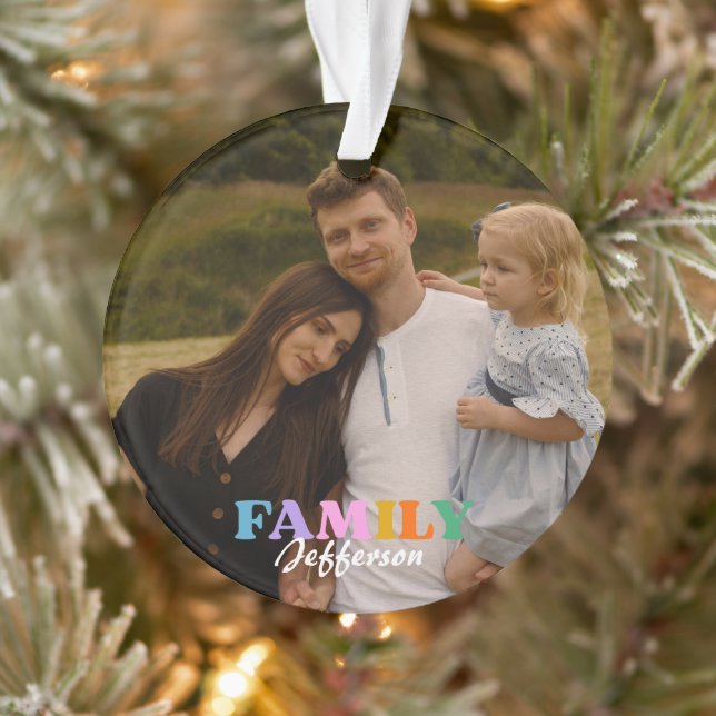 Modern script typography photo minimalist family ornament (Tree)