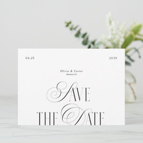 Modern Script Typography Photo  Save The Date