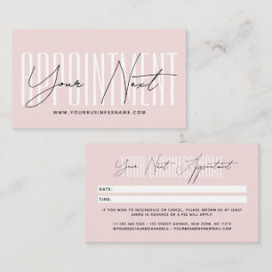 Modern script typography professional reminder appointment card