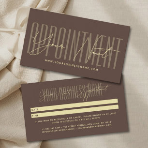 Modern script typography professional reminder appointment card