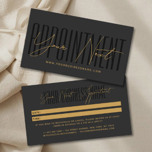 Modern script typography professional reminder appointment card