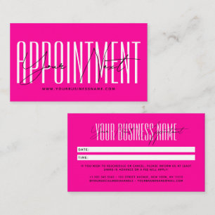 Modern script typography professional reminder appointment card