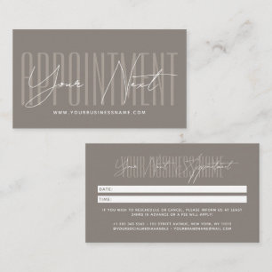 Modern script typography professional reminder appointment card