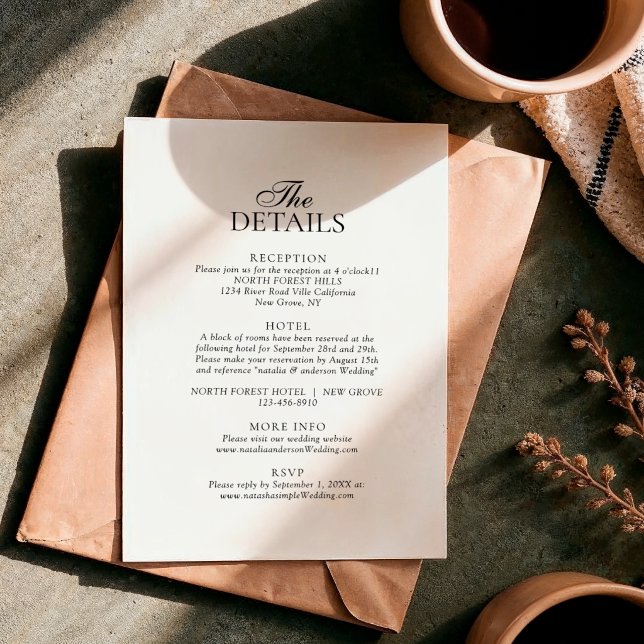 Modern Script Typography Qr Code Wedding Details Enclosure Card (Creator Uploaded)
