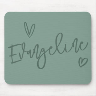 Modern script typography sage girly heart elegant mouse pad