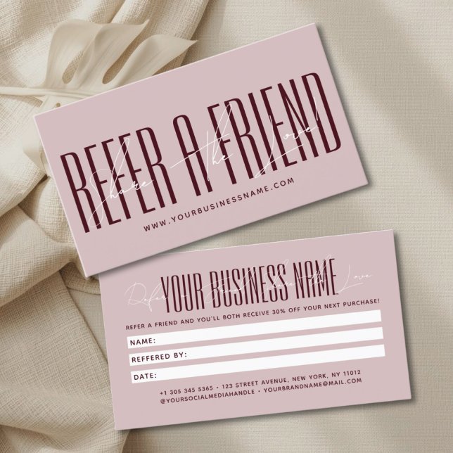 Modern script typography share the love referral card (Creator Uploaded)