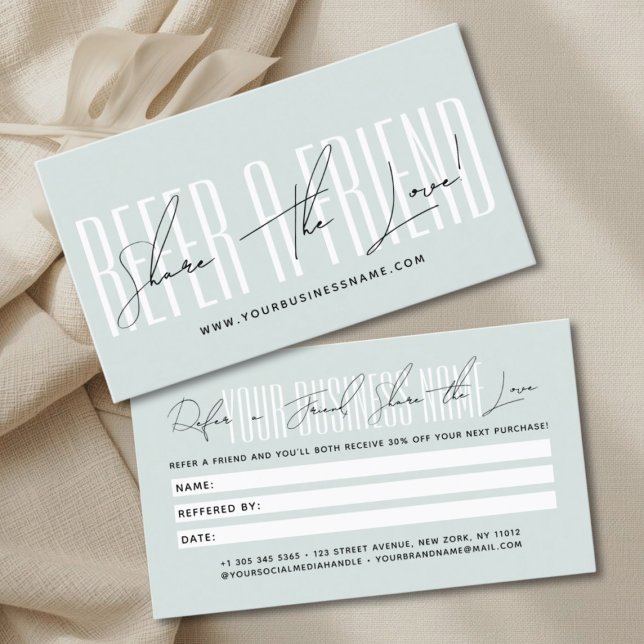 Modern script typography share the love referral card (Creator Uploaded)