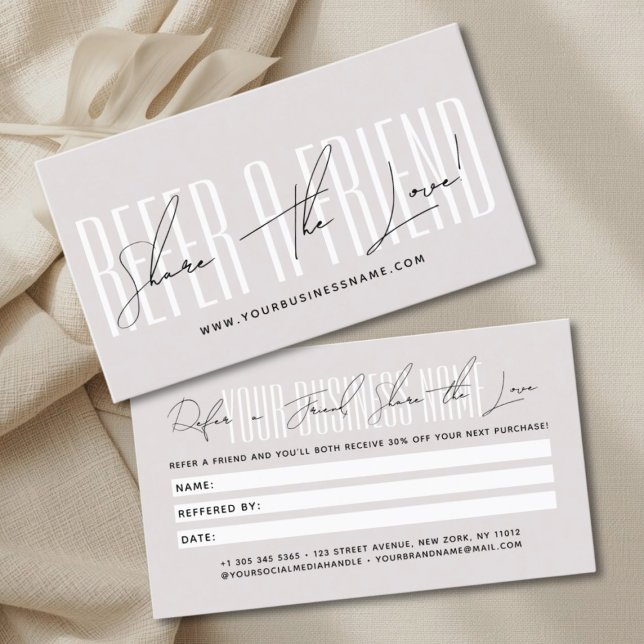 Modern script typography share the love referral card (Creator Uploaded)