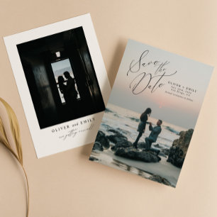 Modern Script Typography Wedding Save the Date Invitation