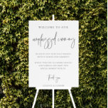 Modern Script Unplugged Ceremony Wedding Sign<br><div class="desc">Modern script,  unplugged ceremony wedding foam board sign.</div>