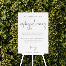 Modern Script Unplugged Ceremony Wedding Sign