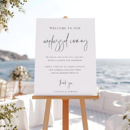 Modern Script Unplugged Ceremony Wedding Sign