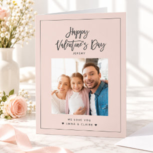 Modern Script Valentine's Day Photo Chic Jumbo Card