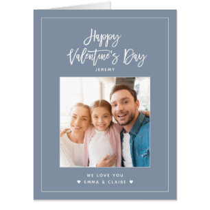 Modern Script Valentine's Day Photo Chic Jumbo Card