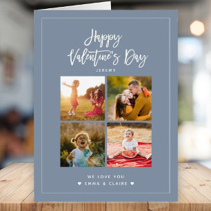 Modern Script Valentine's Day Photo Collage Jumbo Card
