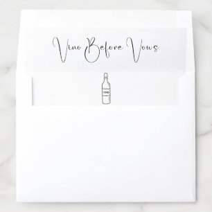Modern Script Vino Before Vows Bridal Shower Envelope Liner