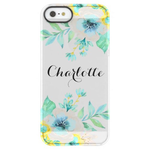 Modern Script Vintage Floral Frost iPhone SE Case