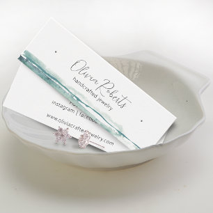 Modern Script Watercolor Earring Display Card