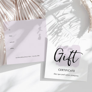 Modern Script Watercolor Gift Voucher Certificate