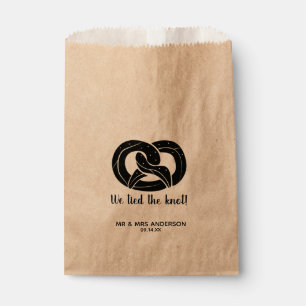 Modern Script We Tied the Knot Pretzel Wedding Favor Bag