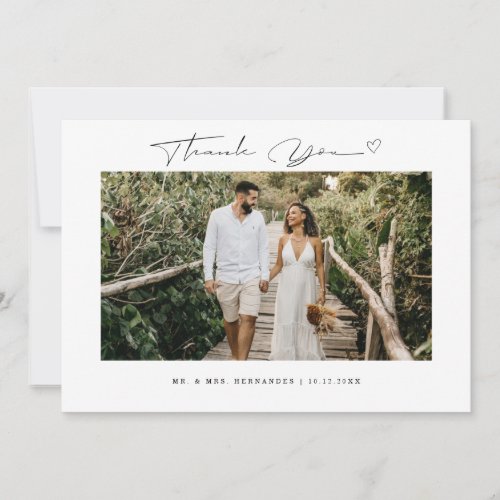 Modern Script Wedding 2_Photo Thank You Card