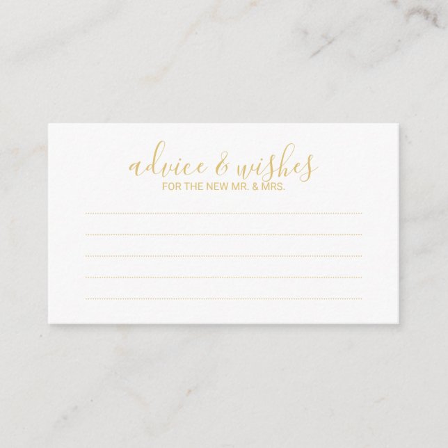 Modern Script Wedding Advice and Wishes (Front)