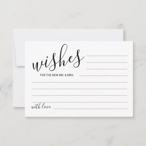 Modern Script Wedding Advice and Wishes Card