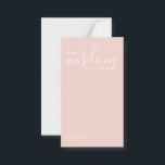Modern Script Wedding Advice and Wishes Card<br><div class="desc">Add a personal touch to your wedding with a modern script wedding advice and wishes card. This advice card features title 'words of wisdom' with details in white script and sans serif font style on blush pink background. Perfect for wedding, baby shower, birthday party, bridal shower, bachelorette party and any...</div>