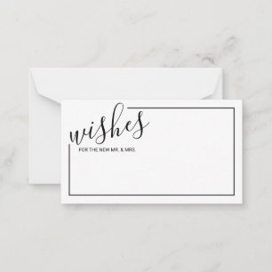 Modern Script Wedding Advice and Wishes Card