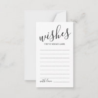 Modern Script Wedding Advice and Wishes Card