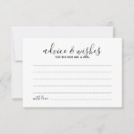 Modern Script Wedding Advice and Wishes Card<br><div class="desc">Add a personal touch to your wedding with a modern wedding advice and wishes card. This advice card features title in black modern calligraphy font style and details in black modern sans serif font style on white background. Perfect for wedding, baby shower, birthday party, bridal shower, bachelorette party and any...</div>