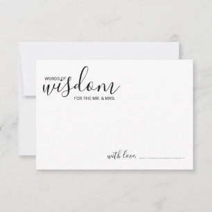 Modern Script Wedding Advice and Wishes Card