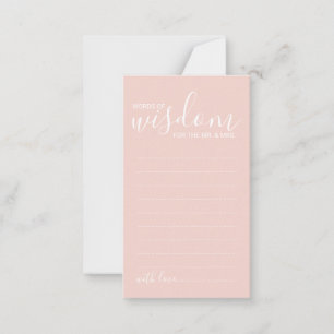Modern Script Wedding Advice and Wishes Card