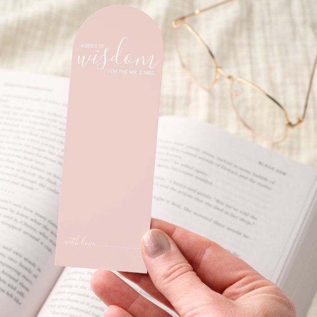 Modern Script Wedding Advice and Wishes Card Bookmarks (Hand)