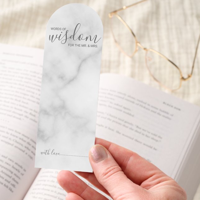 Modern Script Wedding Advice and Wishes Card Bookmarks (Hand)