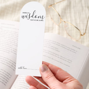 Modern Script Wedding Advice and Wishes Card Bookmarks