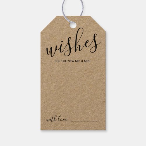 Modern Script Wedding Advice and Wishes Gift Tags