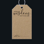 Modern Script Wedding Advice and Wishes  Gift Tags<br><div class="desc">Add a personal touch to your wedding with a modern script wedding advice and wishes tag card. This advice card features title 'words of wisdom' with details in black script and sans serif font style on kraft paper. Perfect for wedding, baby shower, birthday party, bridal shower, bachelorette party and any...</div>