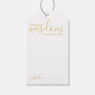 Modern Script Wedding Advice and Wishes Gold Gift Tags